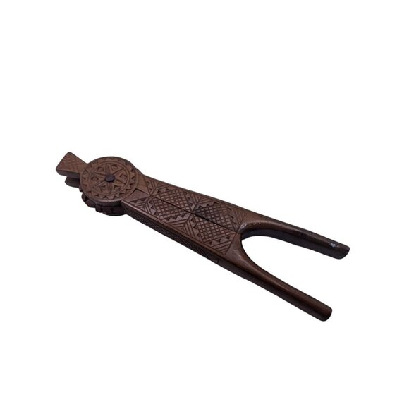 Yugoslavia Nutcracker Vintage ornate hand carved wooden geometric folk art - Picture 10 of 13